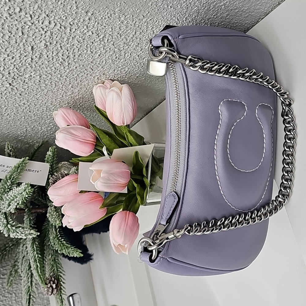 Nwt Coach Authentic Teri Lavender Shoulder Bag with Signature Quilting - Picture 12 of 16